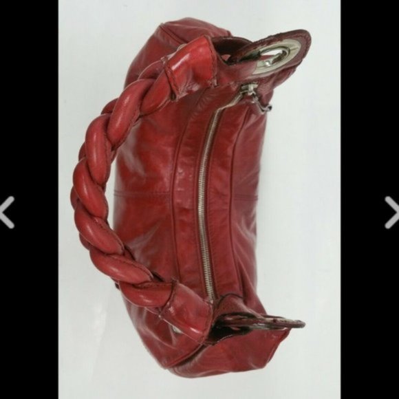 SOLD Francesco Biasia Shoulder Bag Purse Red Leather - Picture 2 of 8